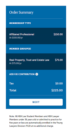 American Bar Association Pricing